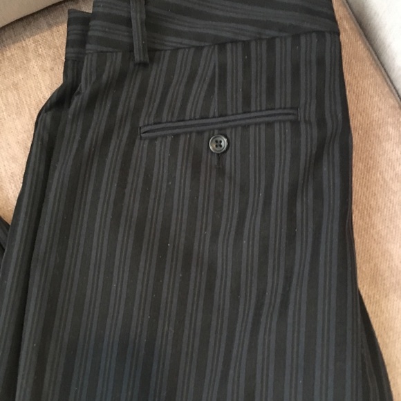 Express Editor navy pinstriped wide bottom pants 6 - Picture 2 of 4